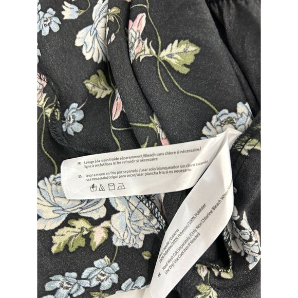 BO.G Collective Floral Wrap Maxi Dress Black/Blue Small With Flutter Sleeves NWT - Picture 16 of 16